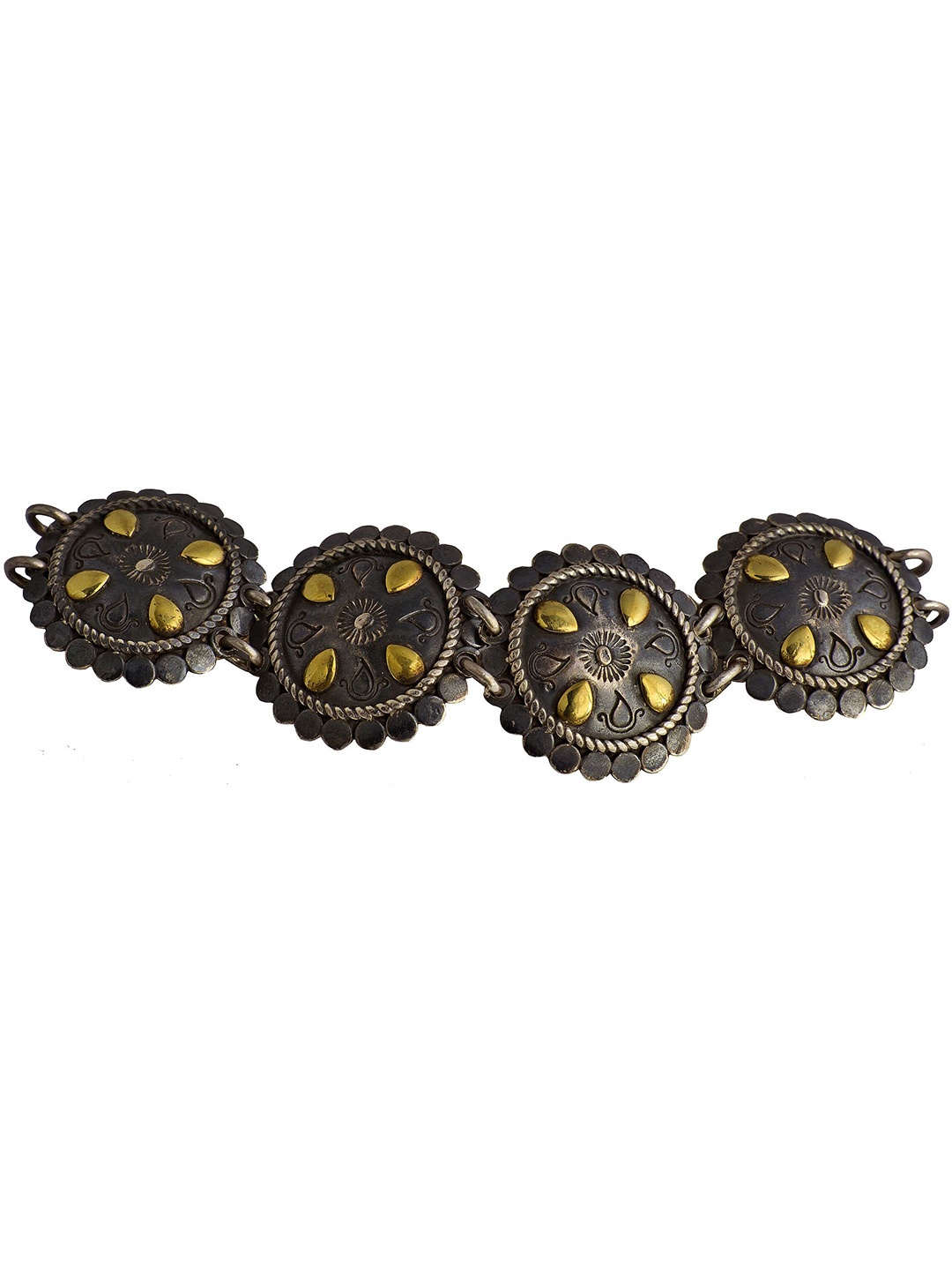 

Exotic India Sterling Silver Toggle Lock Ethnic Bracelet
