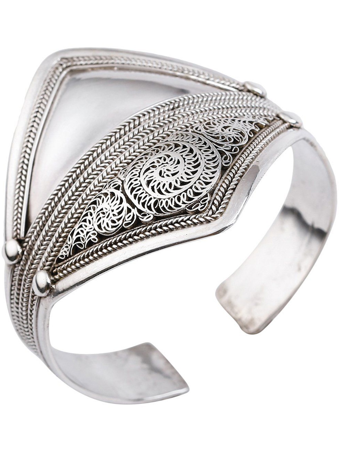 

Exotic India Filigree Cuff Sterling Silver Bracelet