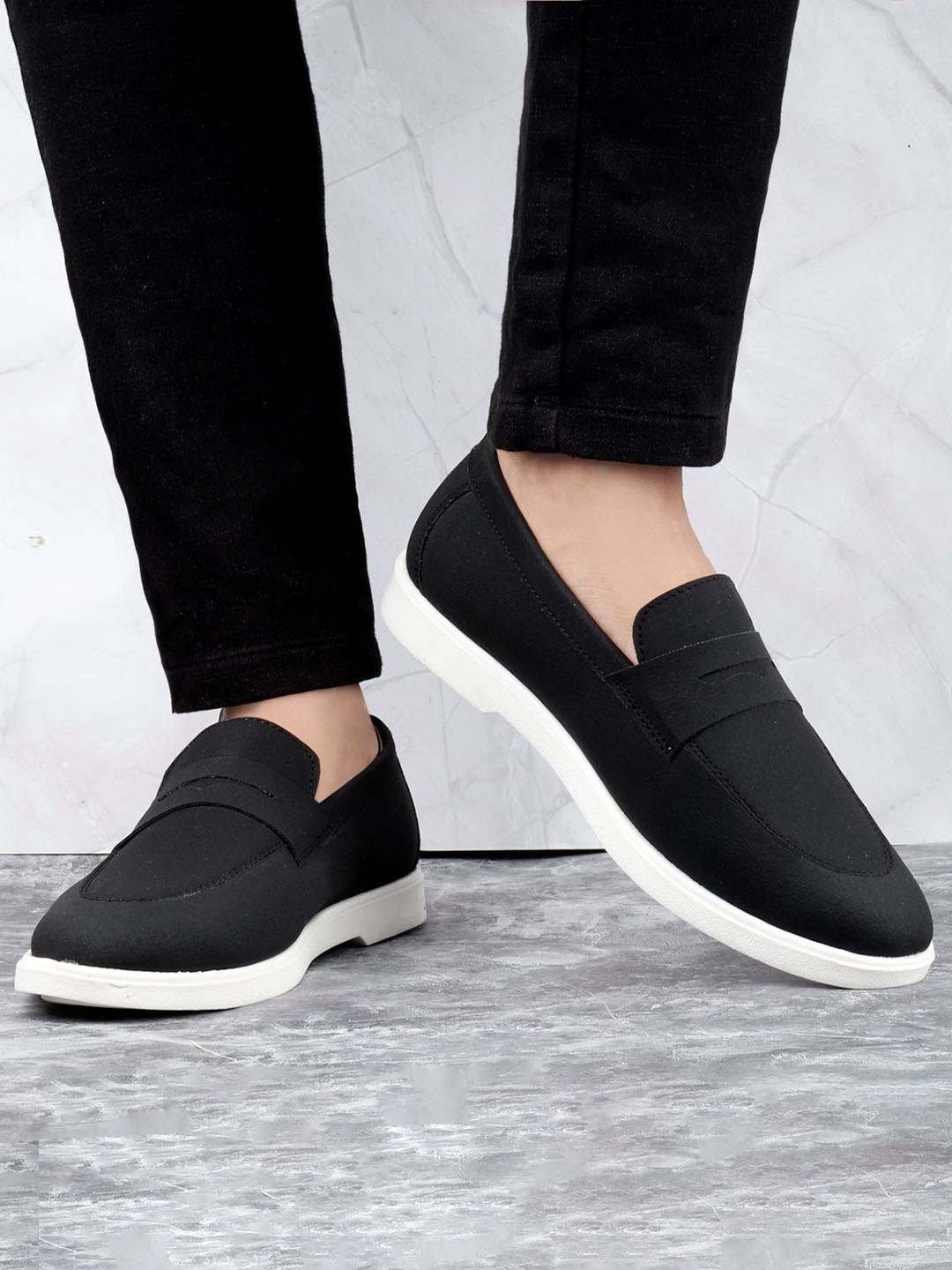 

Bxxy Men PU Slip-On Loafers Casual Shoes, Black