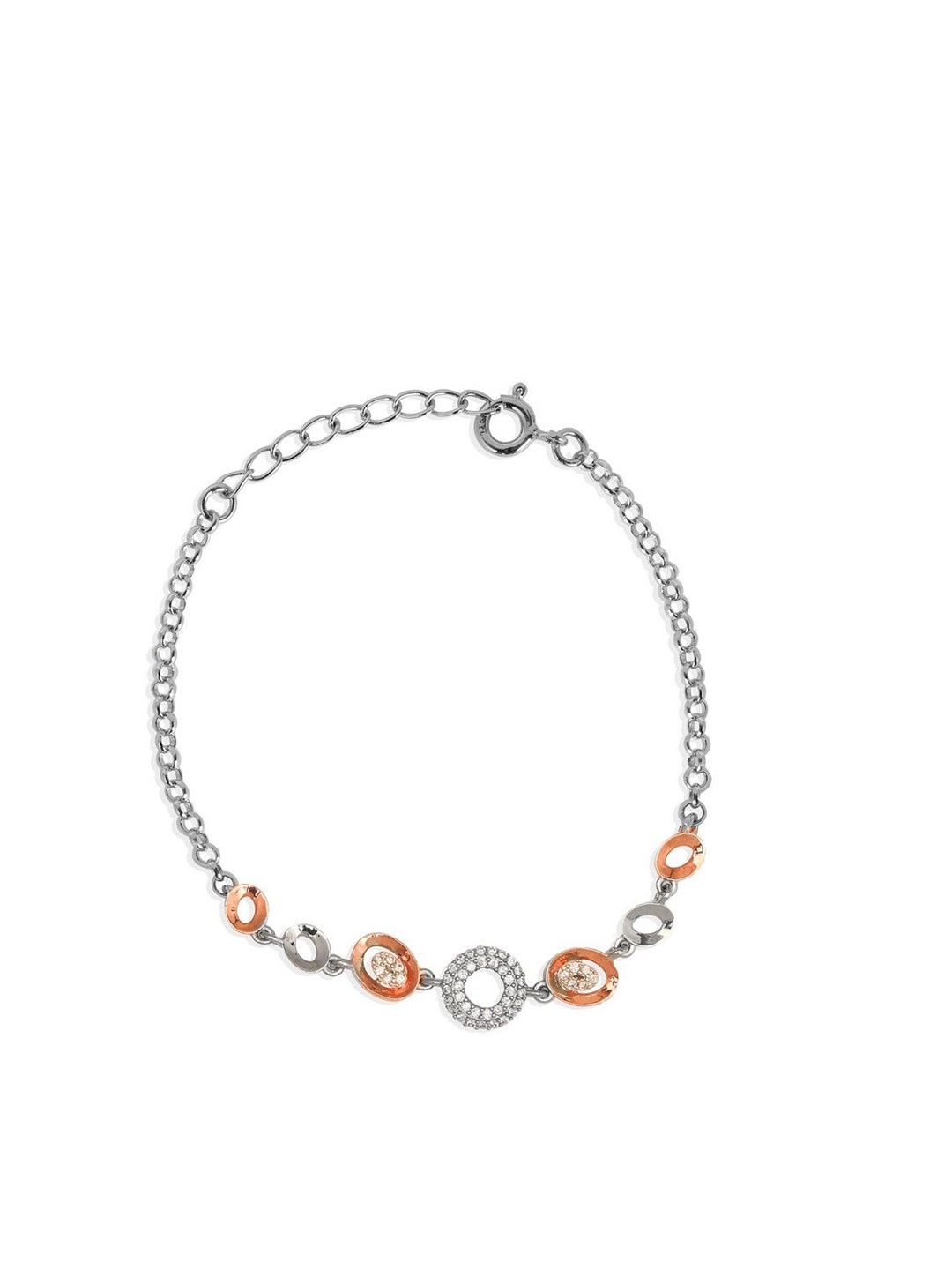

De Flossy Silver 925 Sterling Stones Studded Wraparound Bracelet
