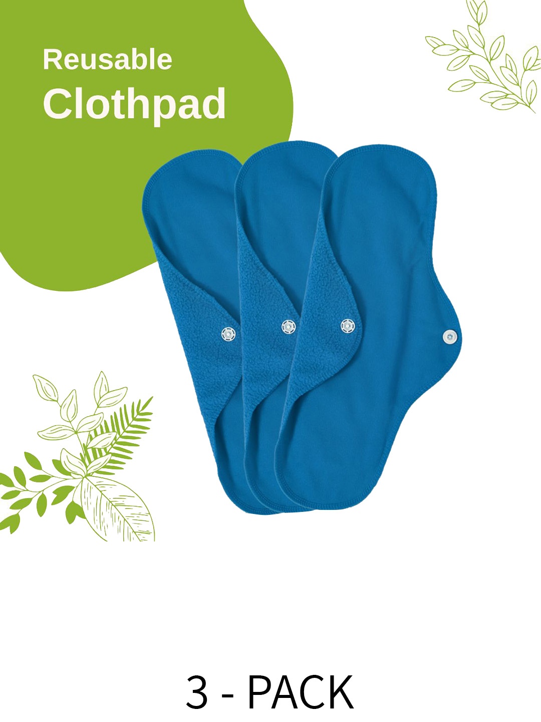 

CareDone 3-Pcs Reusable Very Absorbent & Leak Proof Sanitary Napkin - Sky Blue