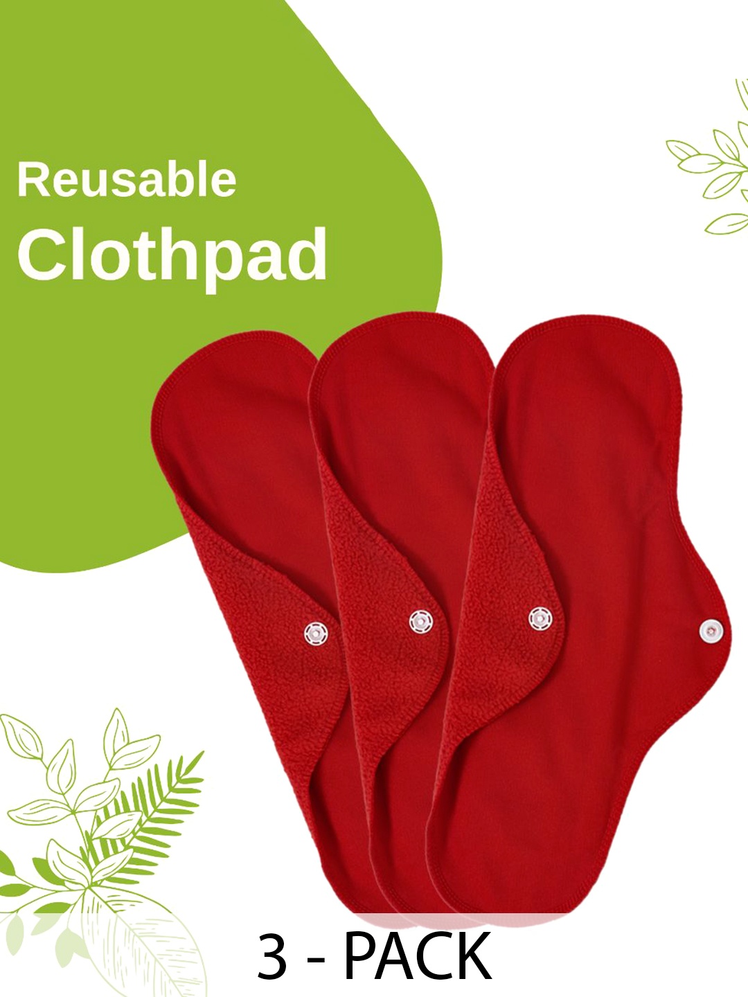 

CareDone 3- Pcs Reusable Very Absorbent & Leak Proof Sanitary Napkin, Red