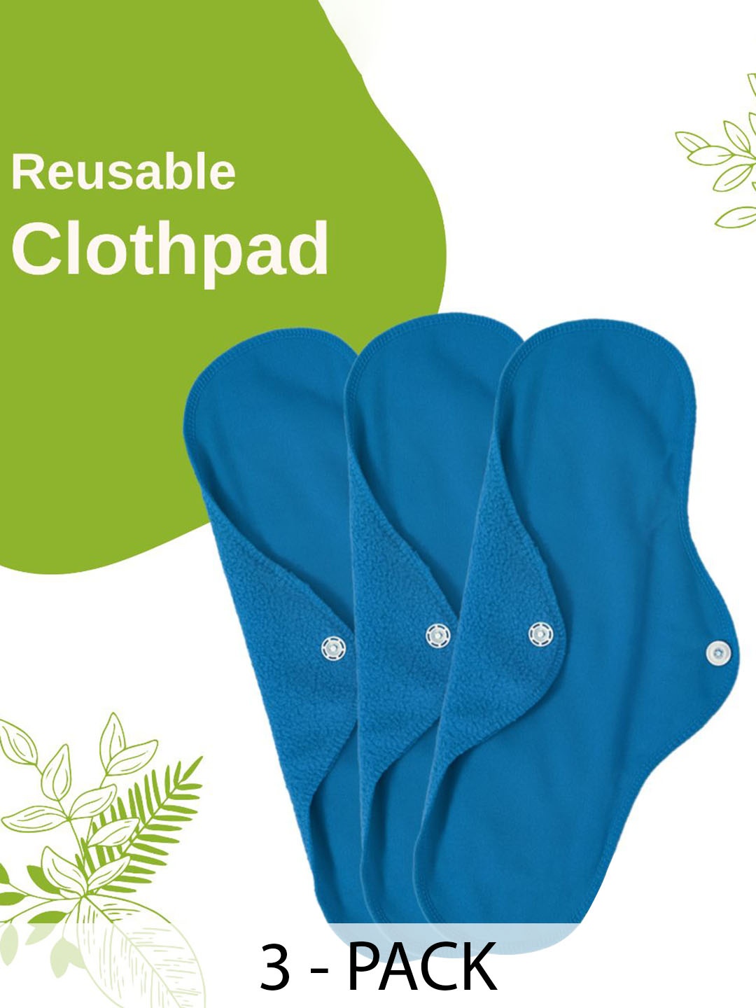 

CareDone 3-Pcs Reusable Very Absorbent & Leak Proof Sanitary Napkin - Sky Blue