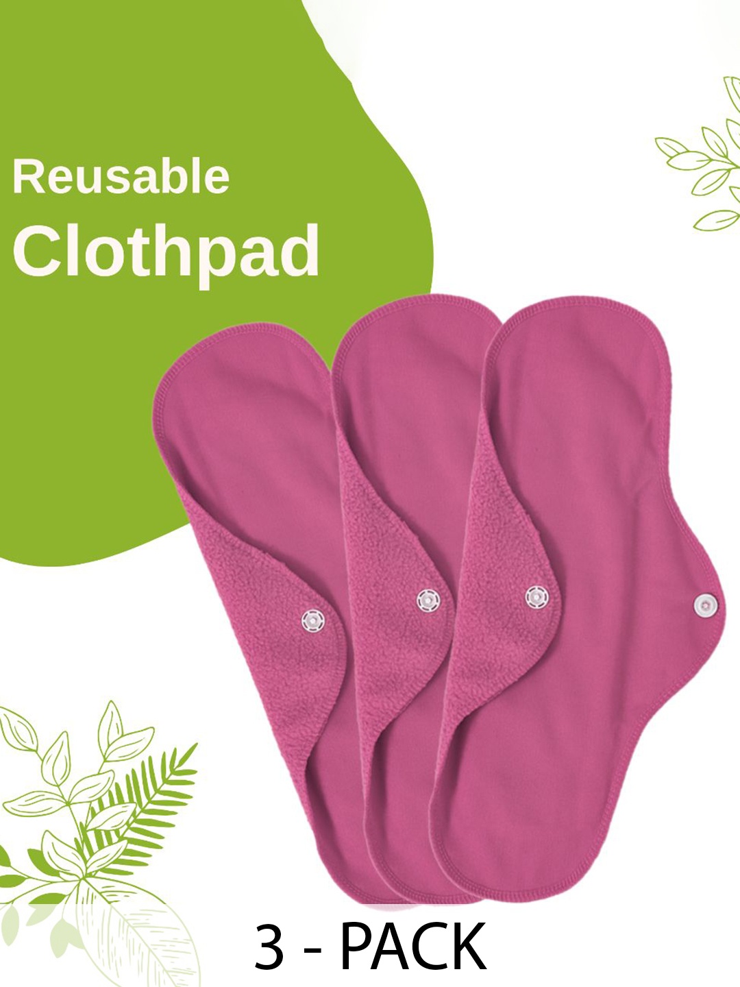 

CareDone 3-Pcs Reusable Very Absorbent & Leak Proof Sanitary Napkin - Pink
