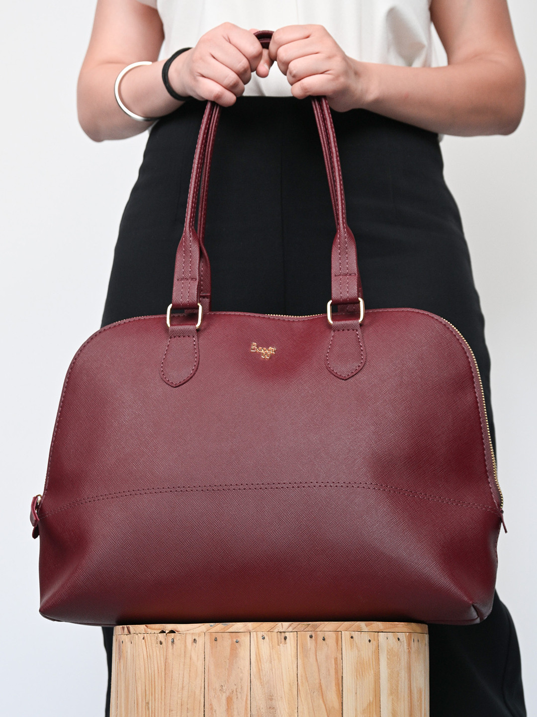 

Baggit PU Structured Shoulder Bag with Bow Detail, Red