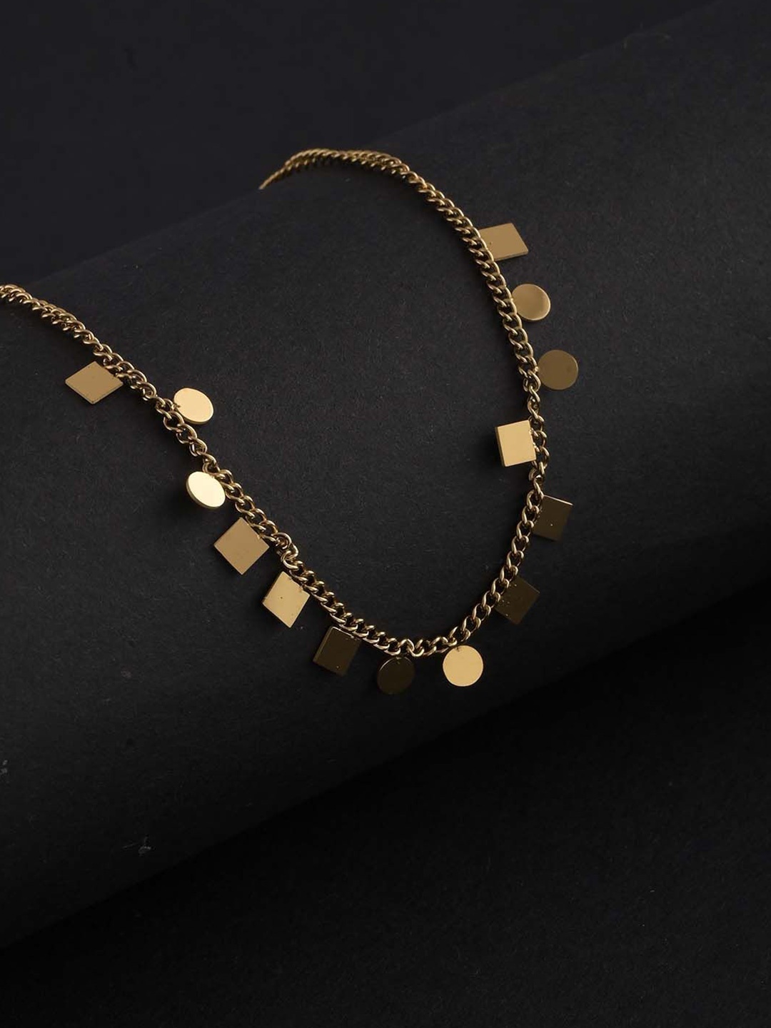 

PALMONAS Geometric Harmony Stainless Steel Gold-Plated Statement Design Chain