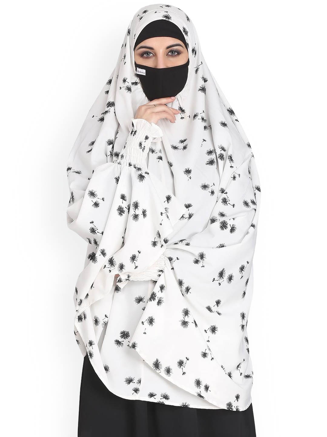 

MUSHKIYA Women Printed Long Sleeve Hijab, White