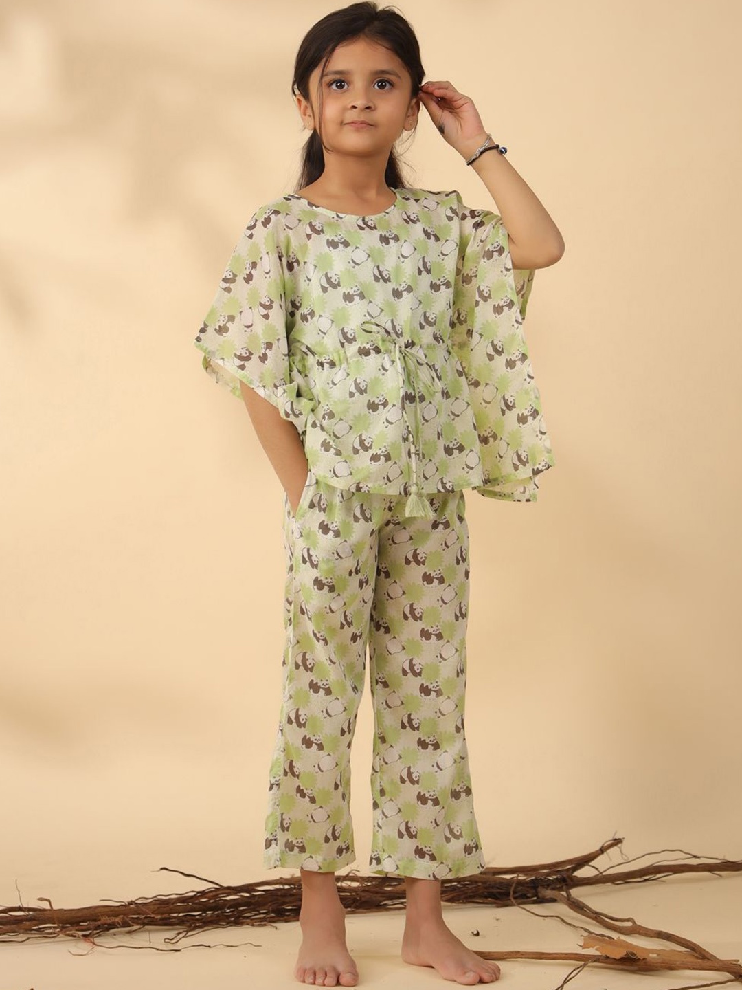 

SANSKRUTIHOMES Printed Pure Cotton Night Suit, Off white