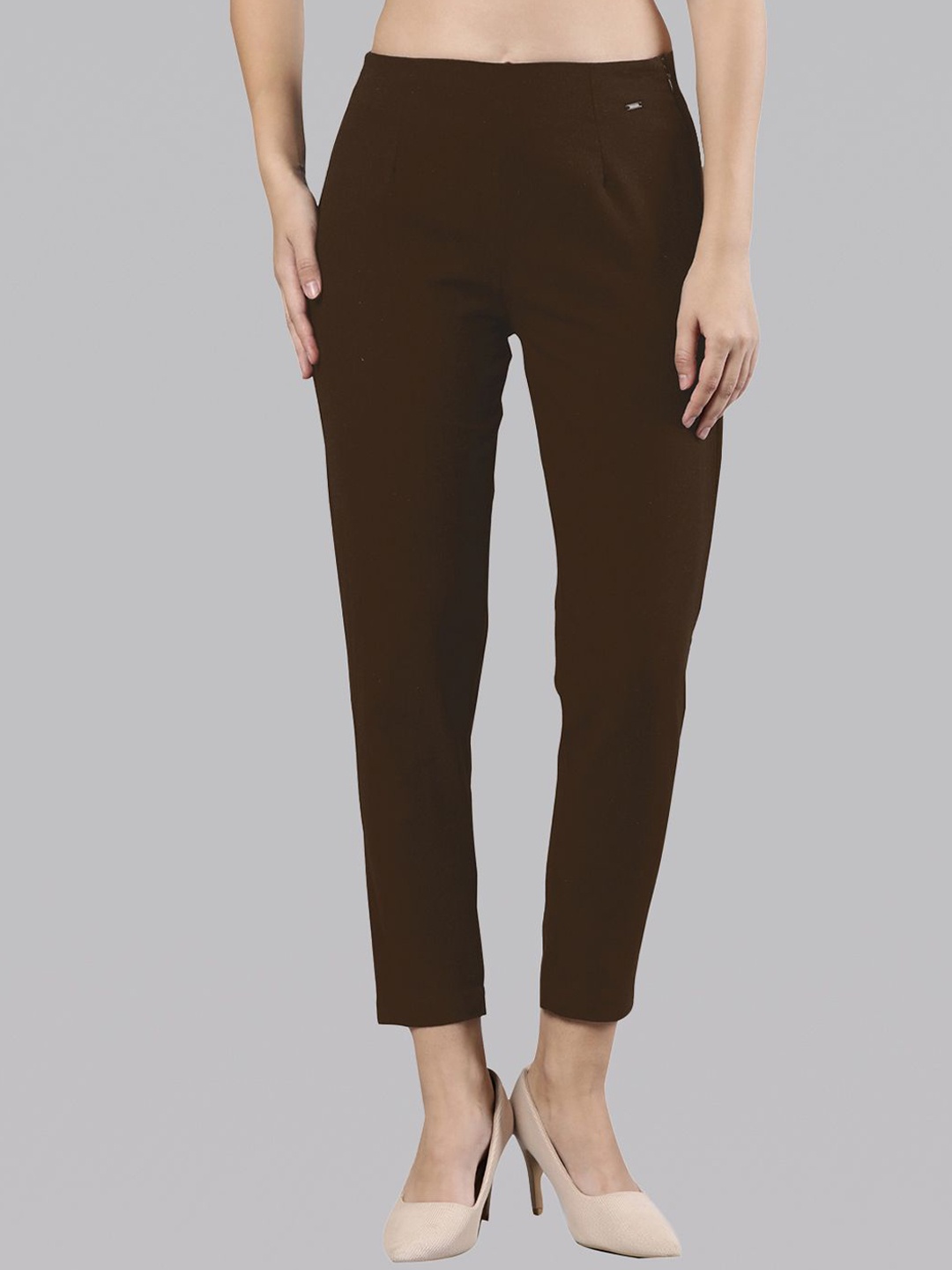 Femmora Women High-Rise Comfort Trouser, Brown