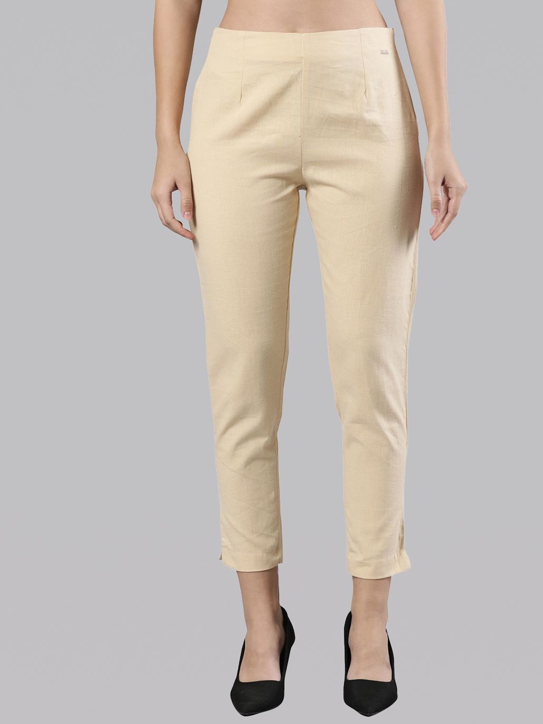 

Femmora Women High-Rise Comfort Trouser, Beige