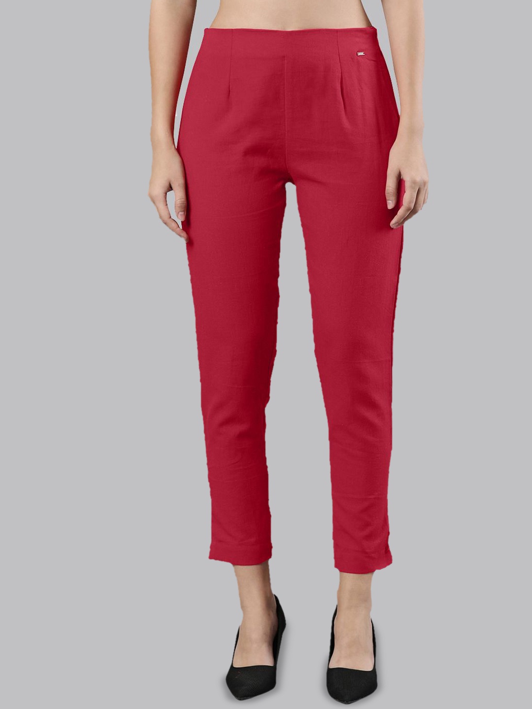 

Femmora Women Comfort Cropped Trousers, Fuchsia