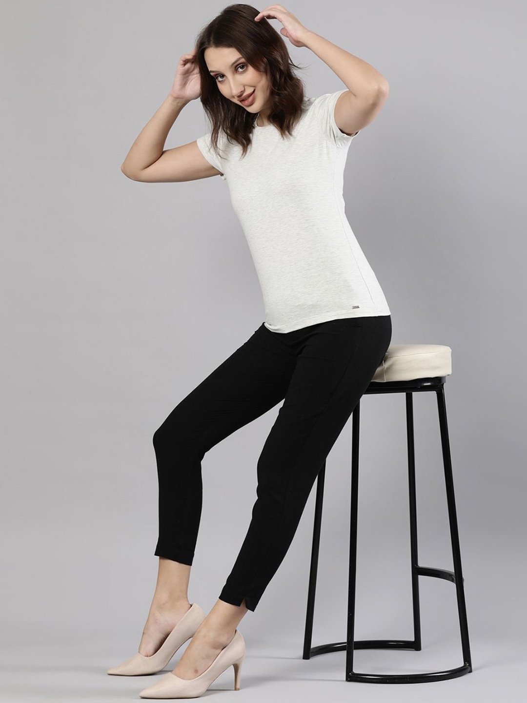 

Femmora Women Solid Comfort Pleated Regular Fit Mid-Rise Regular Trousers, Black