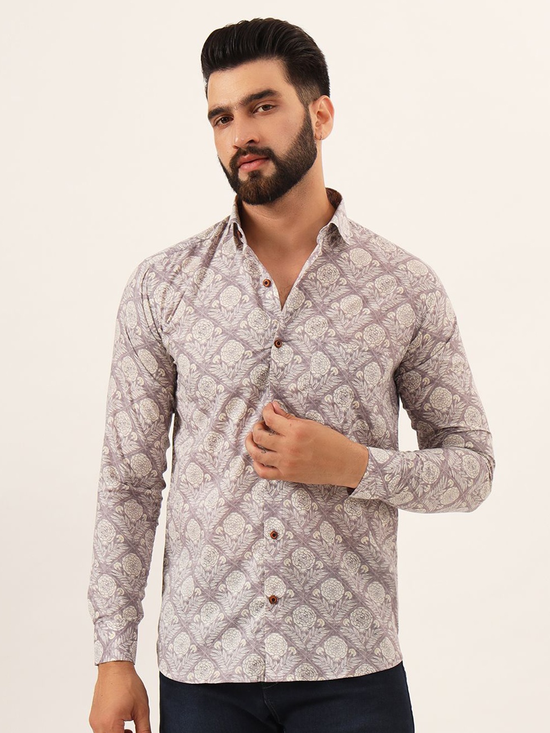 

MILLENNIAL MEN Men Comfort Printed Casual Shirt, Lavender