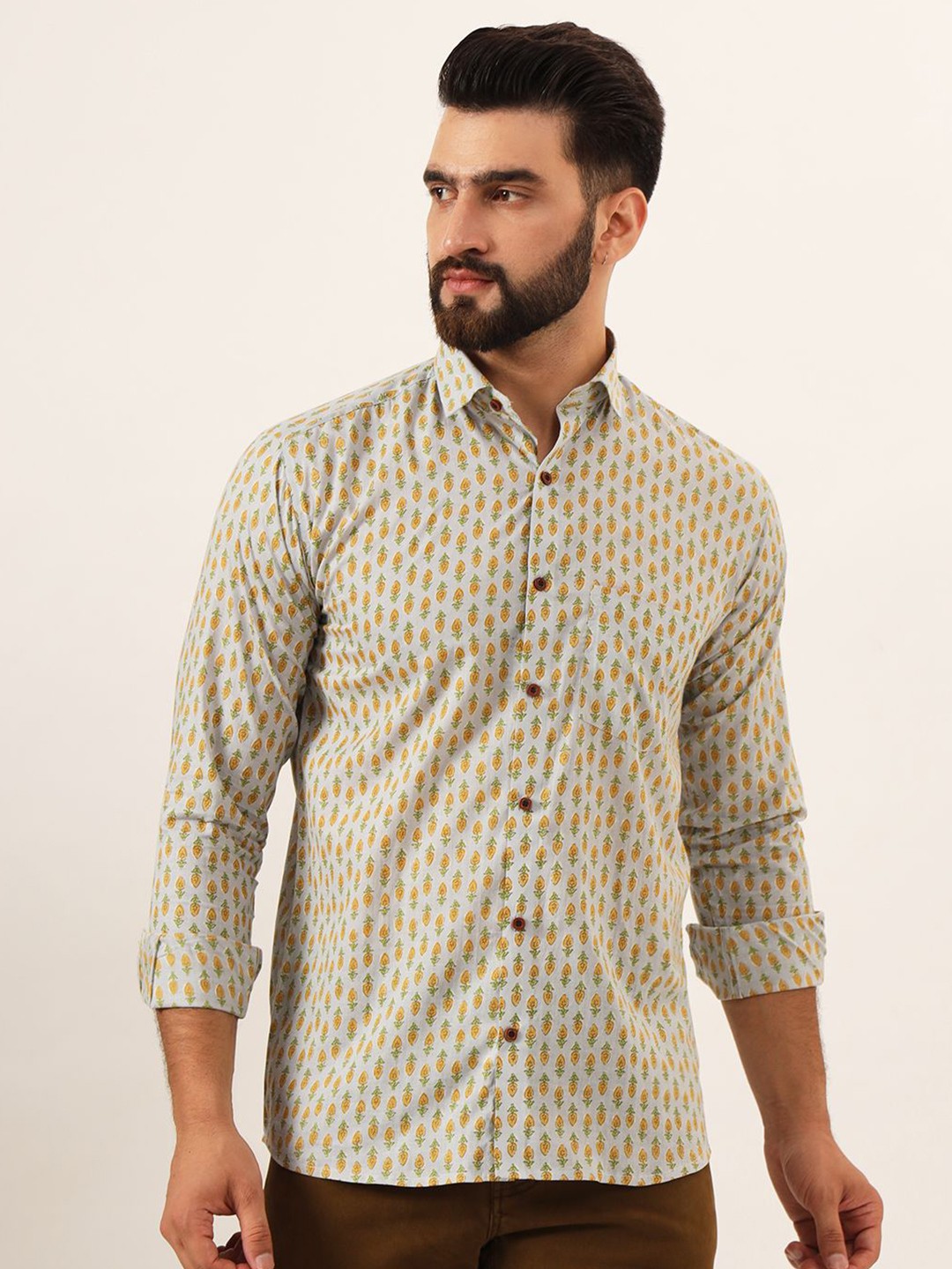 

MILLENNIAL MEN Men Comfort Checked Casual Shirt, White
