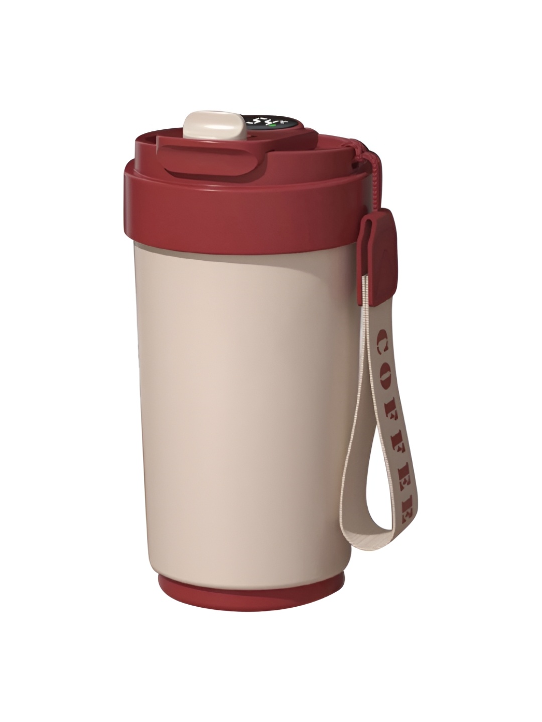 

YELONA Tan & Red Dishwasher Safe Matte Finish Stainless Steel Coffee Tumbler 420 ml