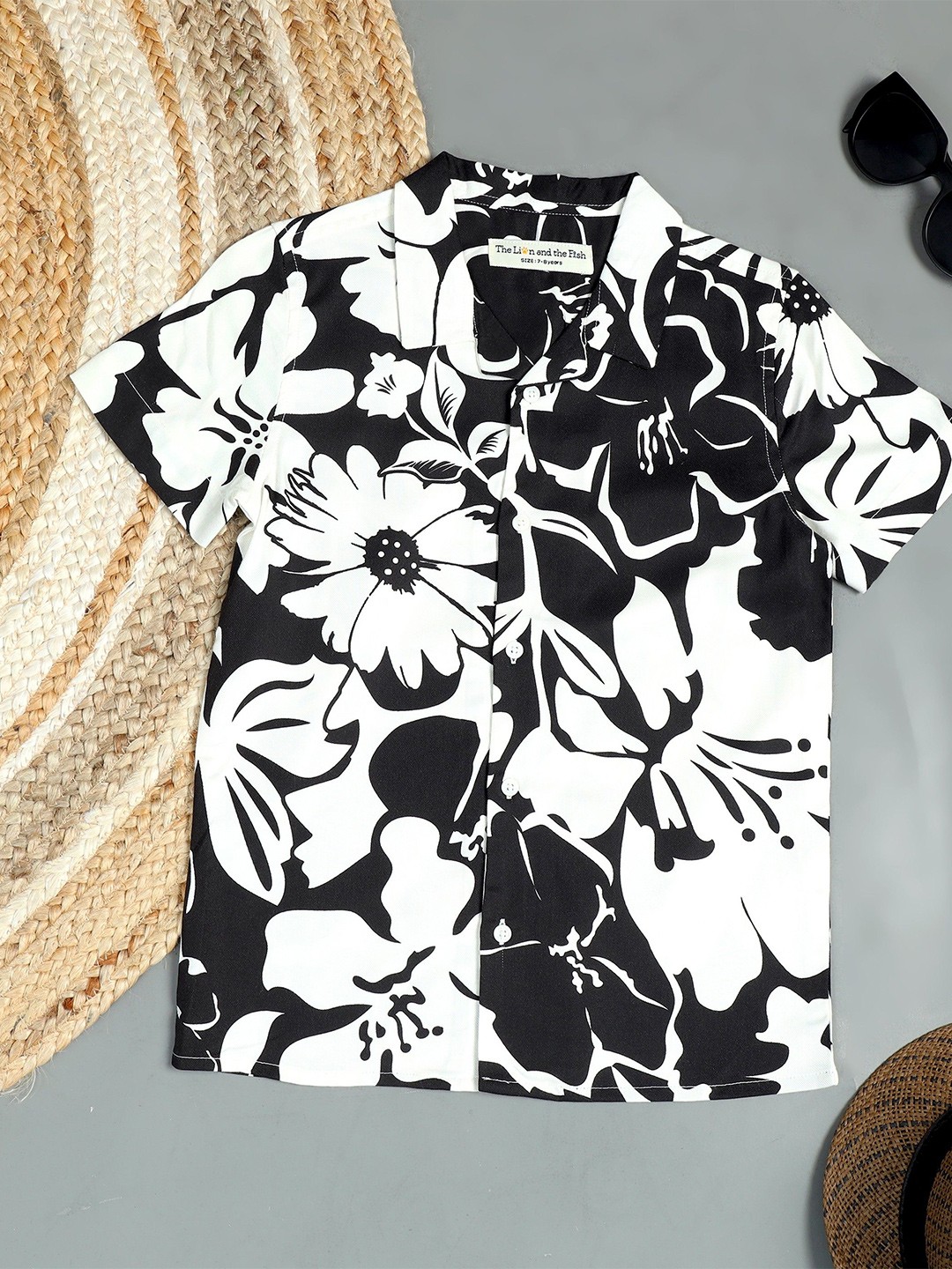 

The Lion and The Fish Boys Comfort Floral Printed Casual Shirt, White