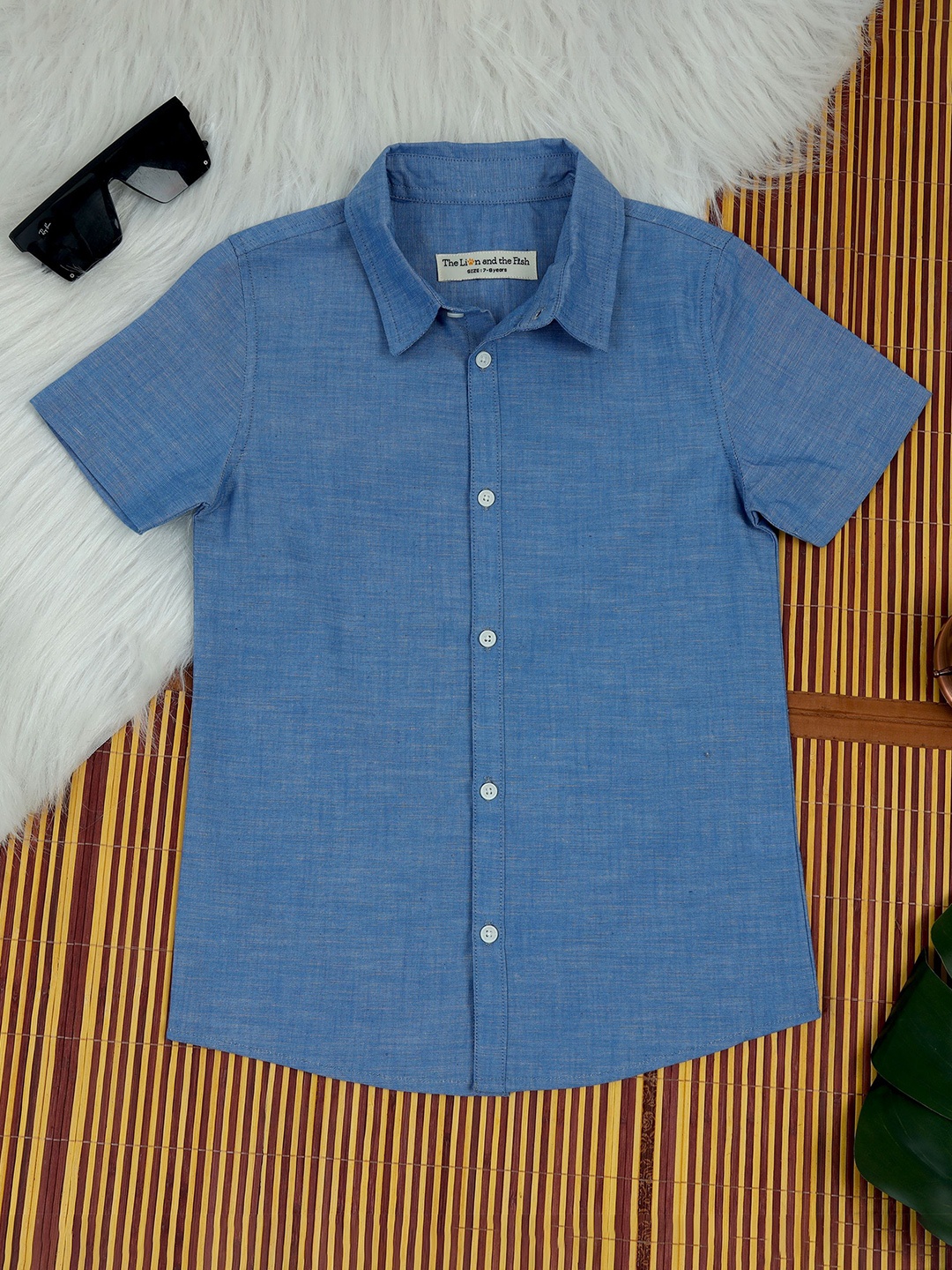 

The Lion and The Fish Boys Comfort Casual Shirt, Blue