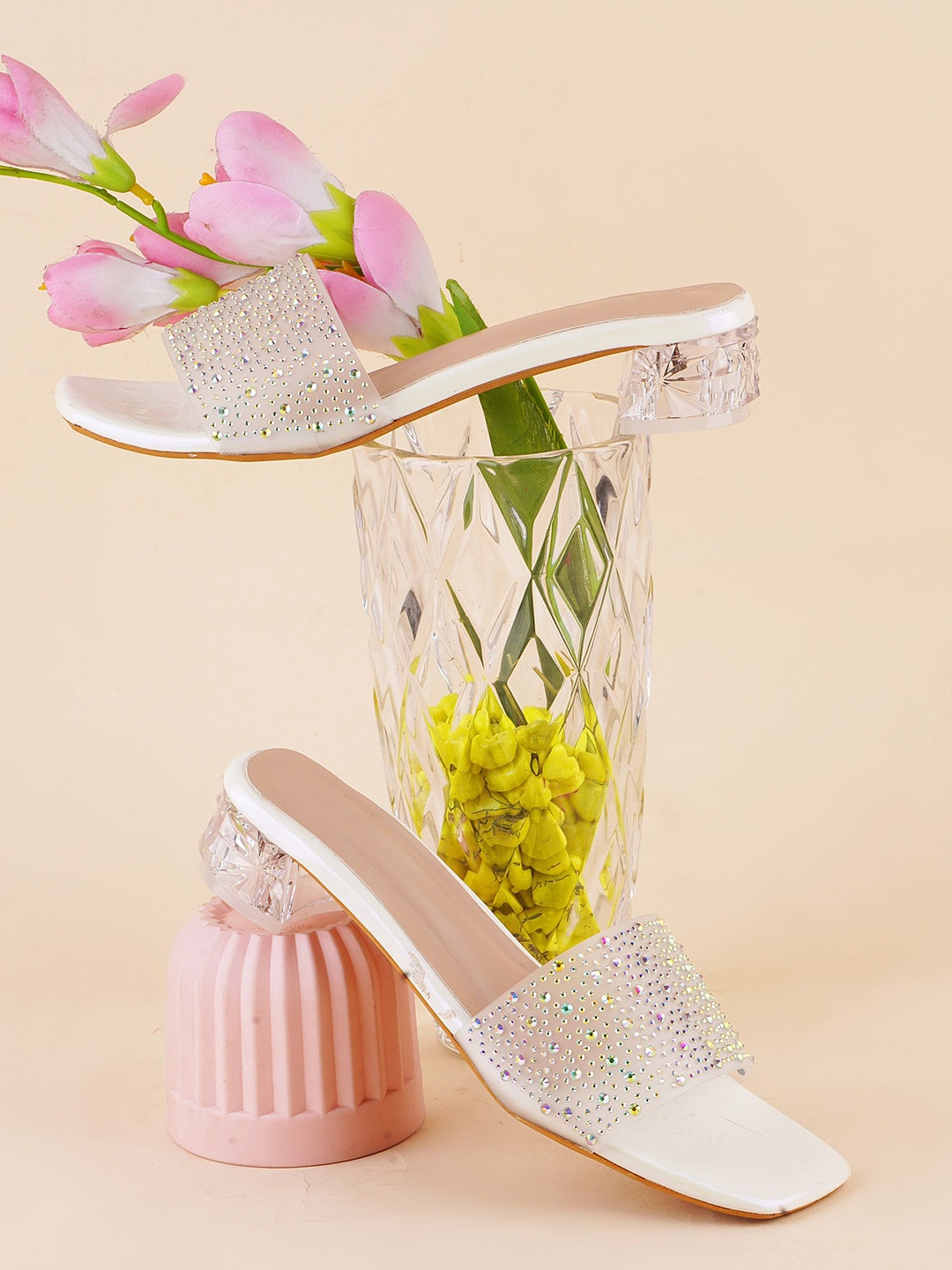

Try Me Party Block Sandals, White