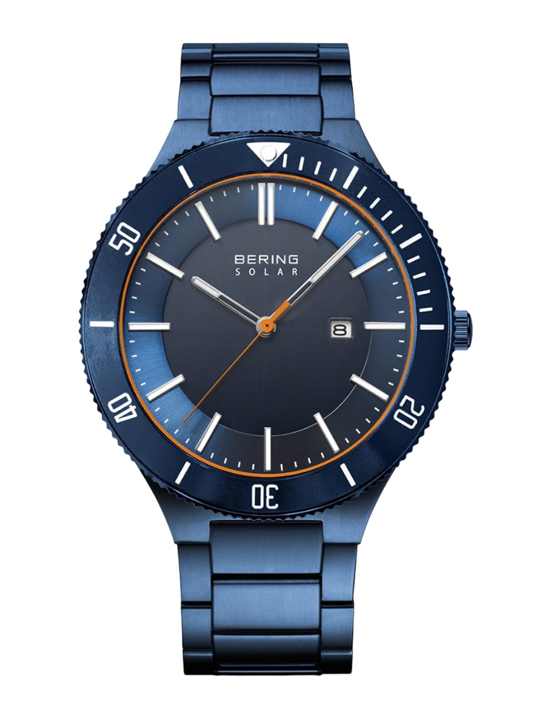 

BERING Men Dial & Stainless Steel Bracelet Style Straps Analogue Solar Powered Watch 14443-797, Blue