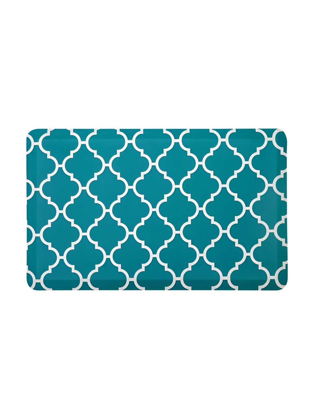 

Pano Trellis Turquoise Blue & White Geometric Rectangular Anti-Skid Floor Mat