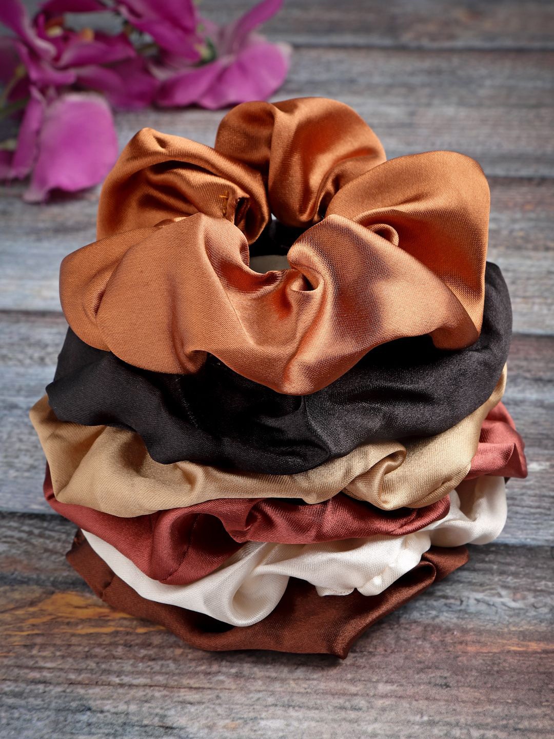 

VOGUE HAIR ACCESSORIES Women Set of 6 Ponytail Holders, Brown