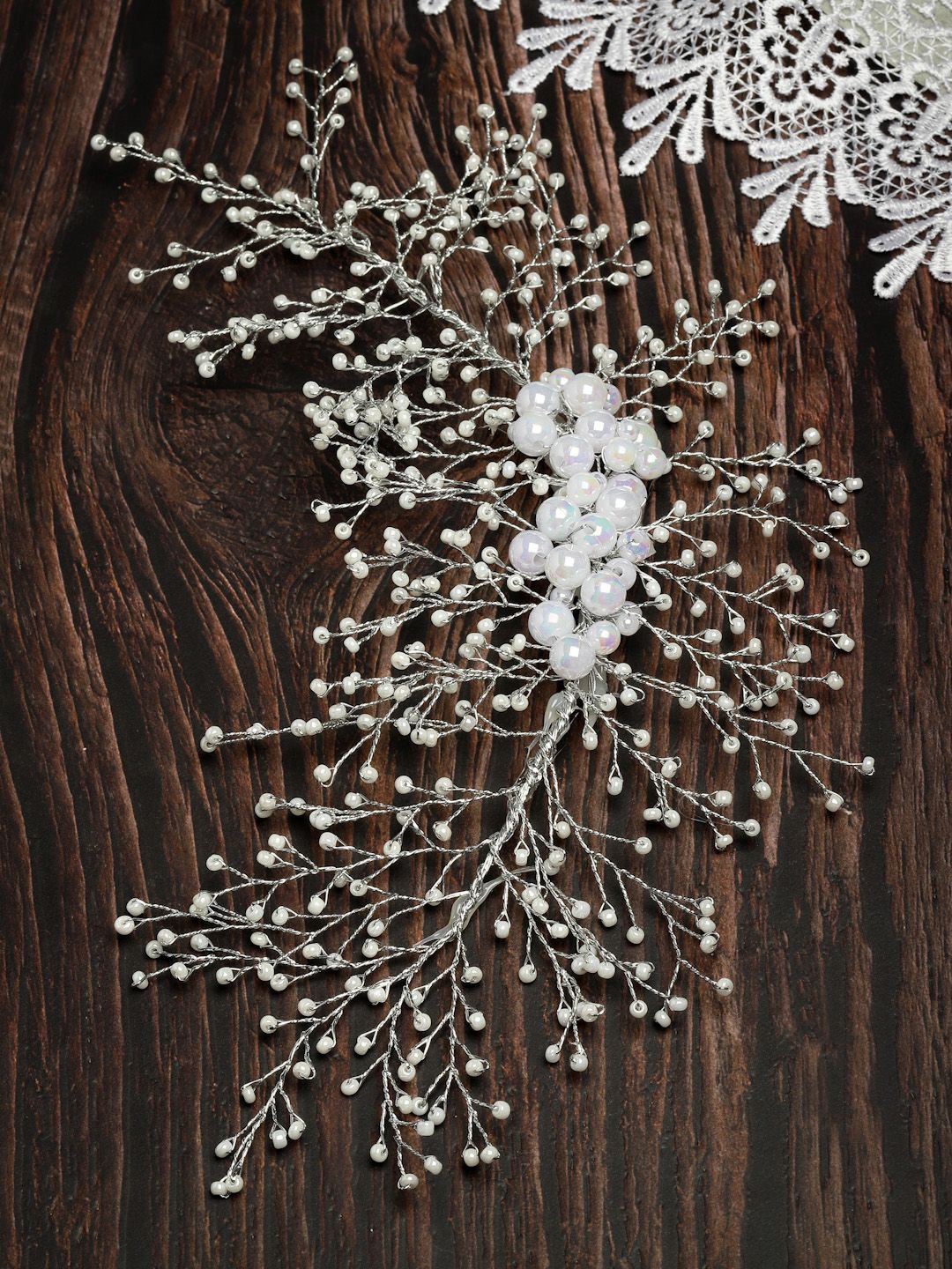 

VOGUE HAIR ACCESSORIES Women Embellished Tiara, Off white