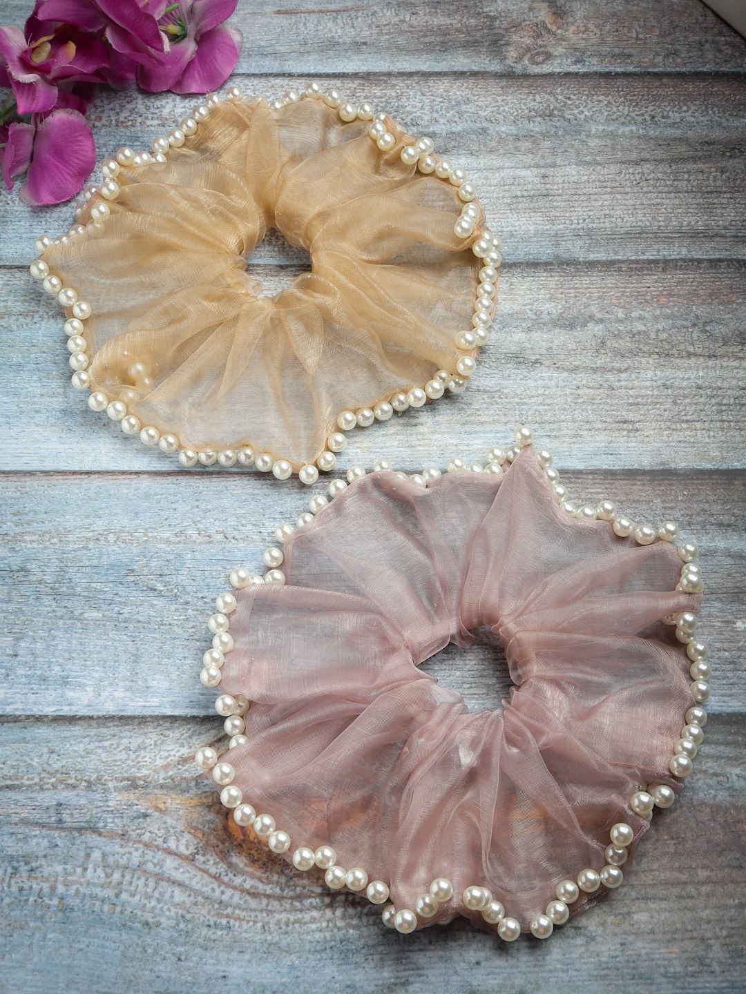 

VOGUE HAIR ACCESSORIES Women Embellished Ponytail Holders, Pink