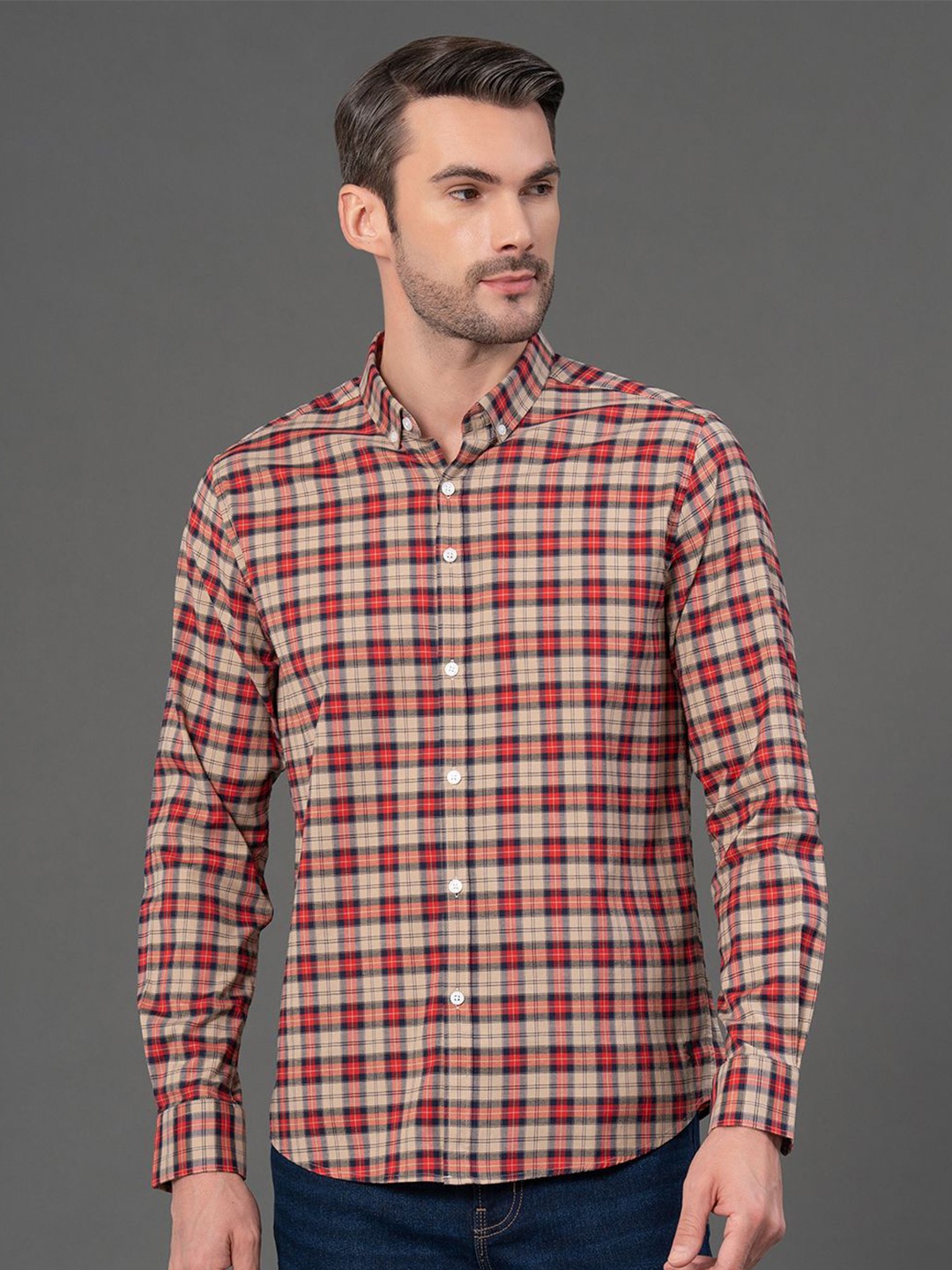 

Red Tape Men Tartan Checks Checked Casual Shirt