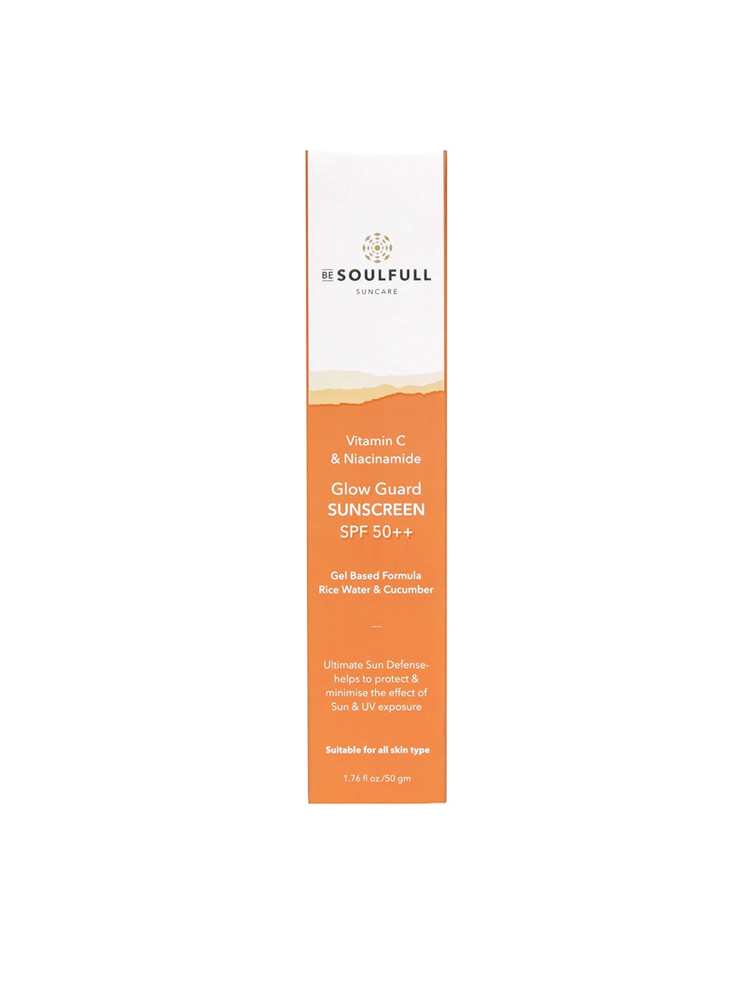 

BE SOULFULL Glow Guard SPF 50+++ Suncreen Gel with Vitamin C & Niacinamide - 50 g, Orange