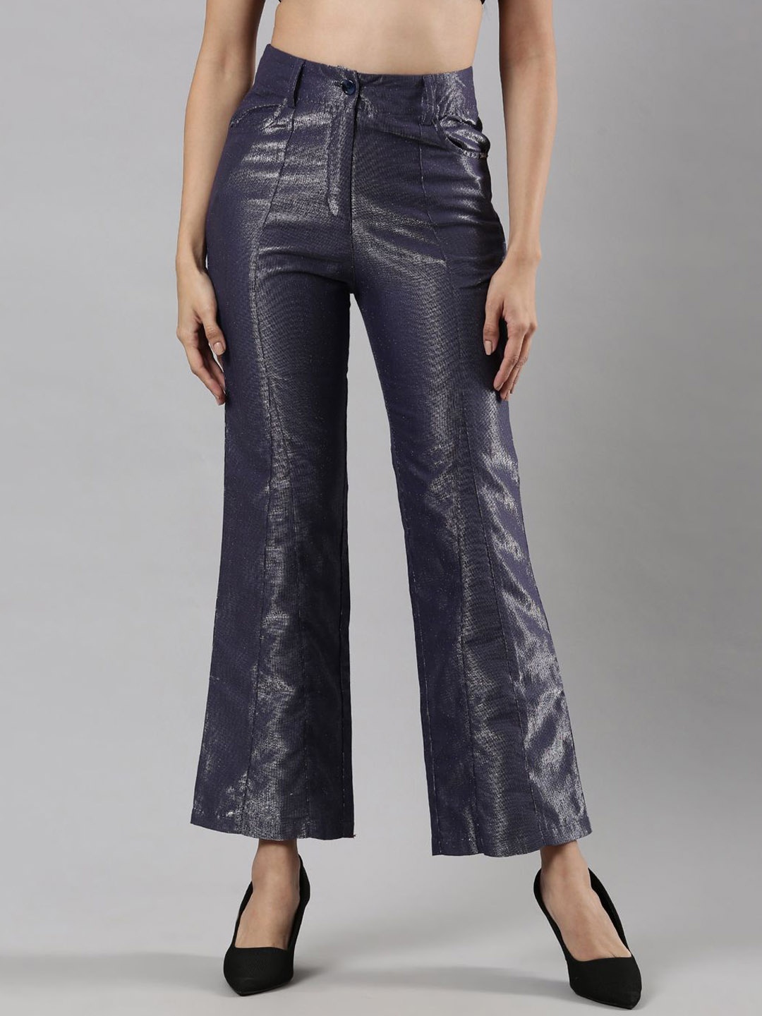 

Femmora Women High-Rise Trousers, Blue