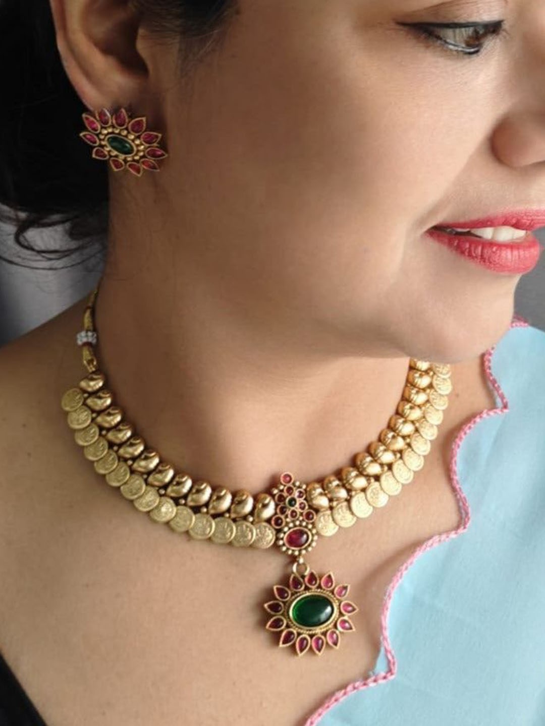 

GRIIHAM Gold-Plated American Diamond Studded Jewellery Set