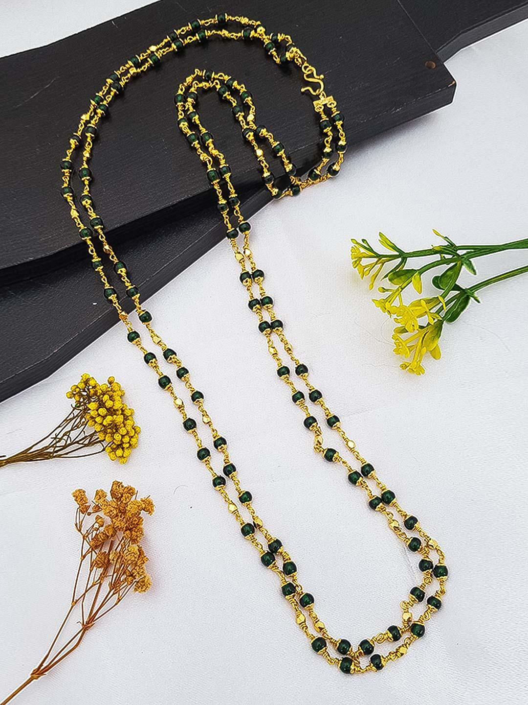 

GRIIHAM Gold-Plated Beaded Mangalsutra