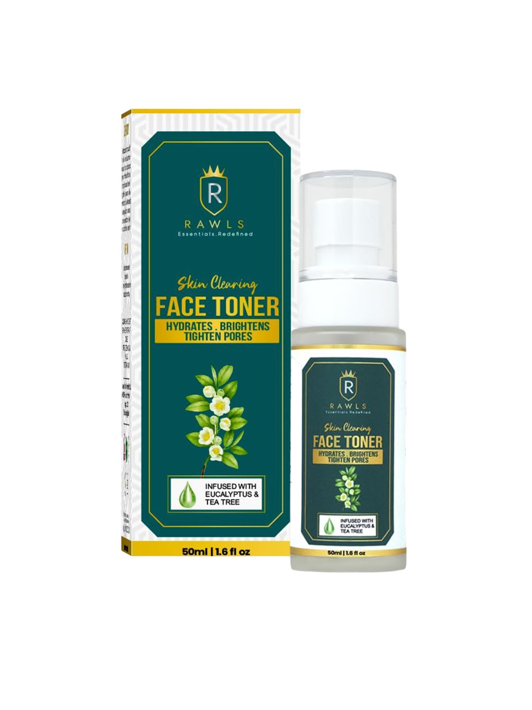 

RAWLS Skin Clearing Toner with Eucalyptus & Tea Tree Oil - 50 ml, Green