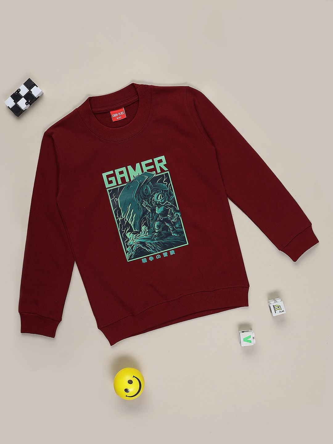 

Gavin Paris Boys Printed Sweatshirt, Maroon