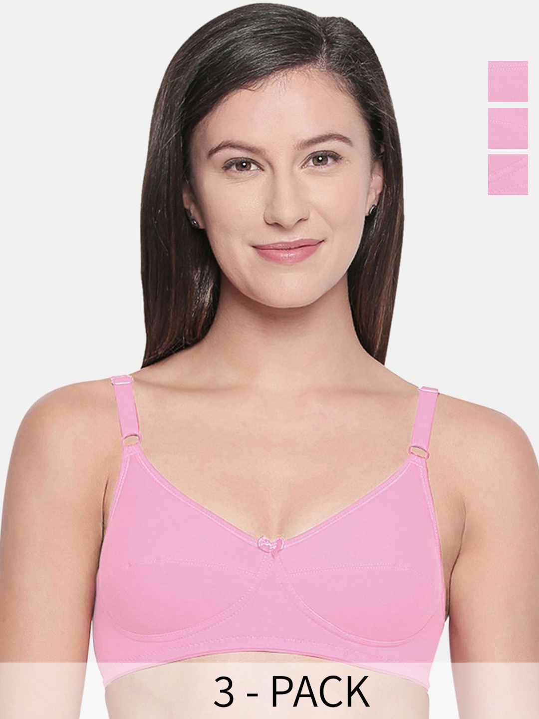 

Bodycare Full Coverage Non Padded T-Shirt Bar Pack of 3, Pink