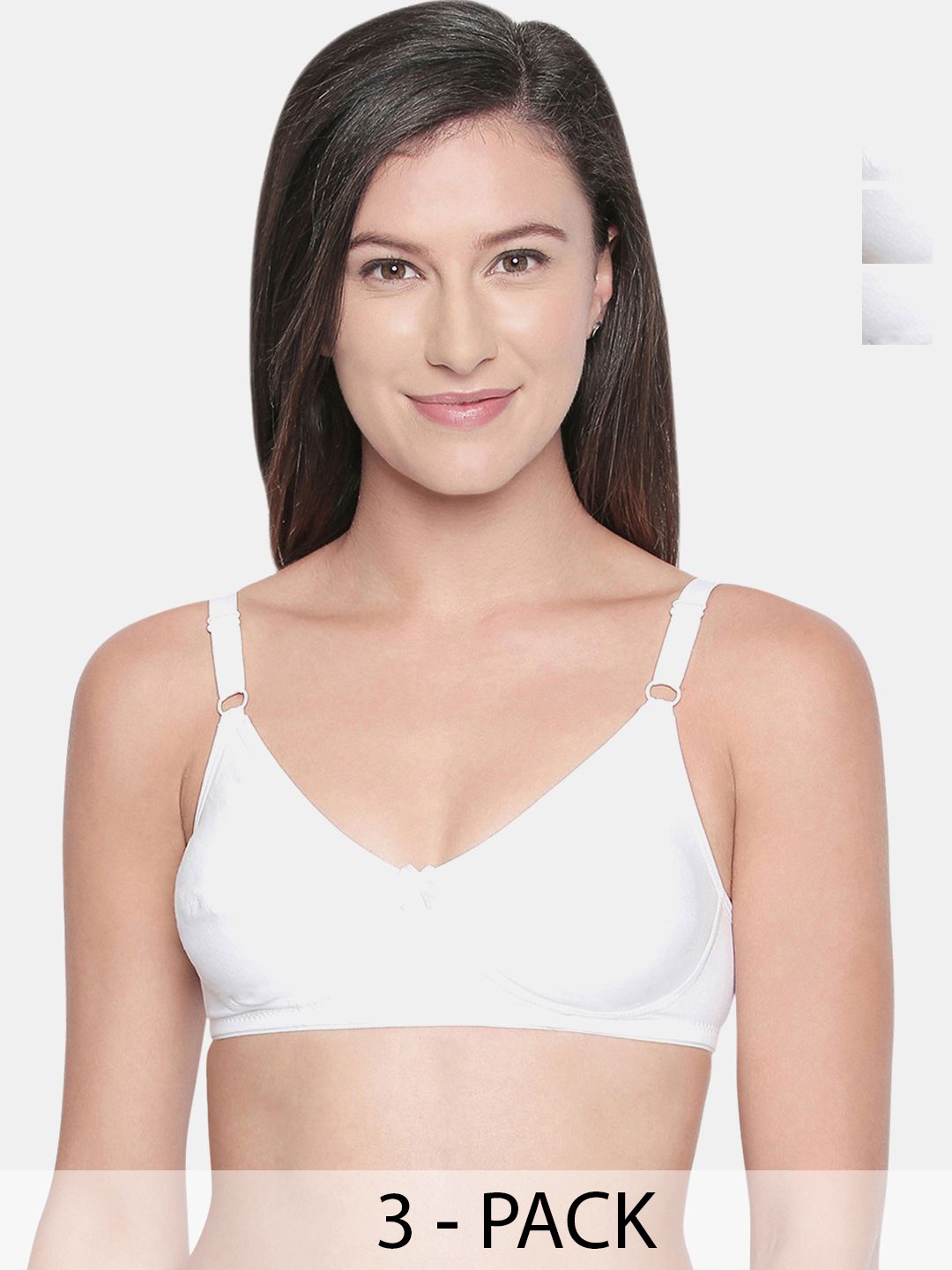 

Bodycare Pack of 3 Full Coverage Non Padded Non wired Seamless cup Bra, White