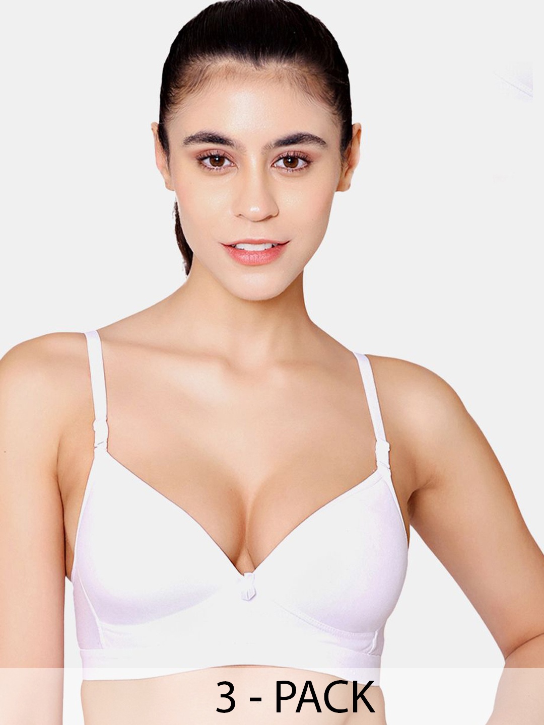 

Bodycare Pack Of 3 Full Coverage Cut and Sew Anti Bacterial Heavily Padded T-Shirt Bra, White