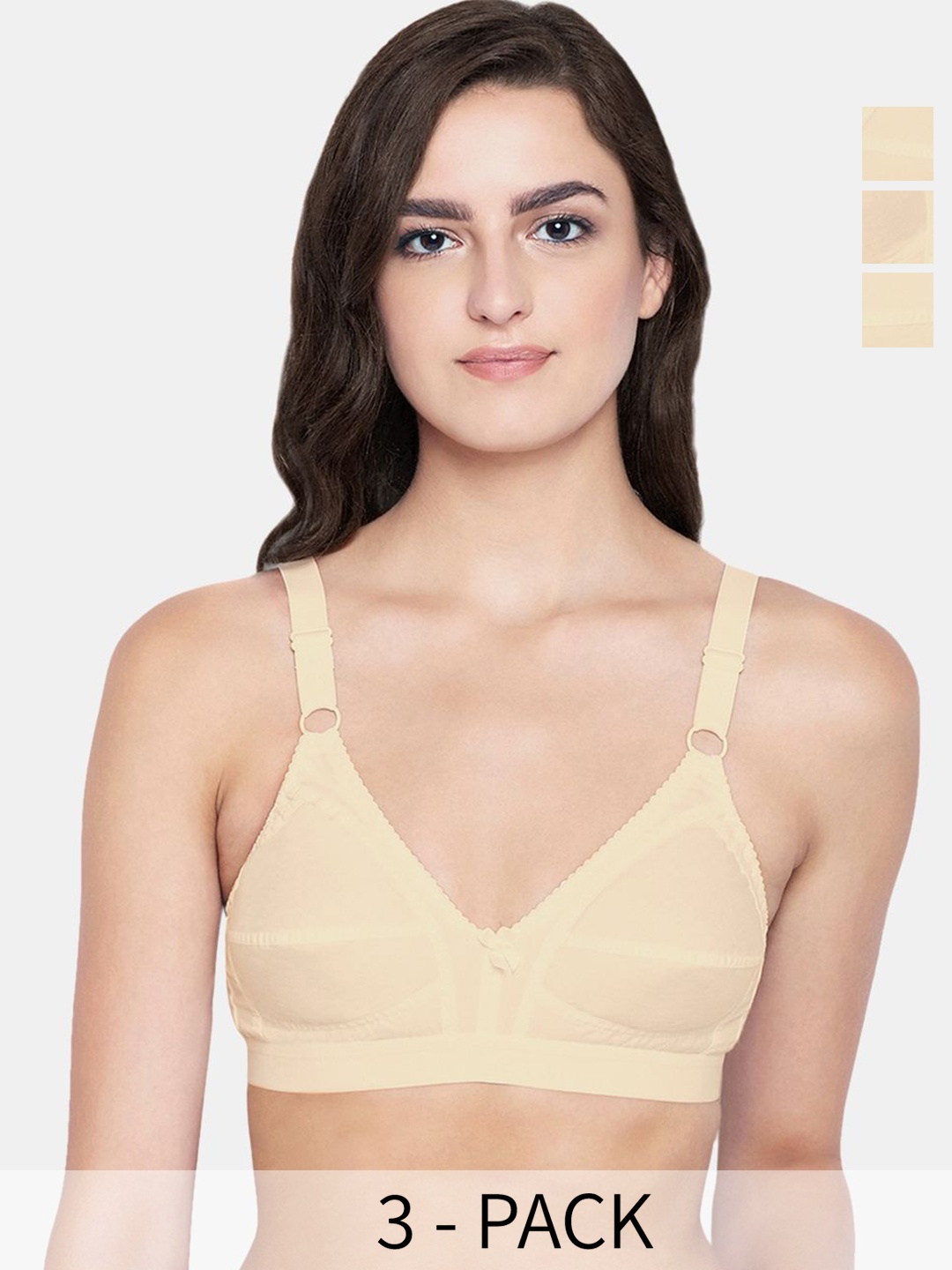 

Bodycare Non Padded Full Coverage Bra Pack of 3, Beige