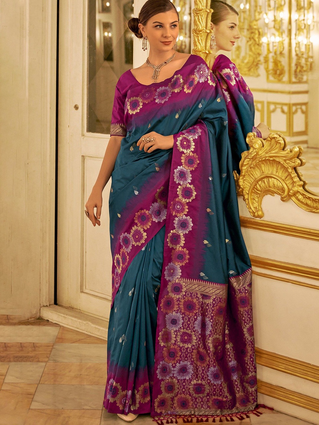 

MySilkLove Woven Design Zari Banarasi Saree, Blue