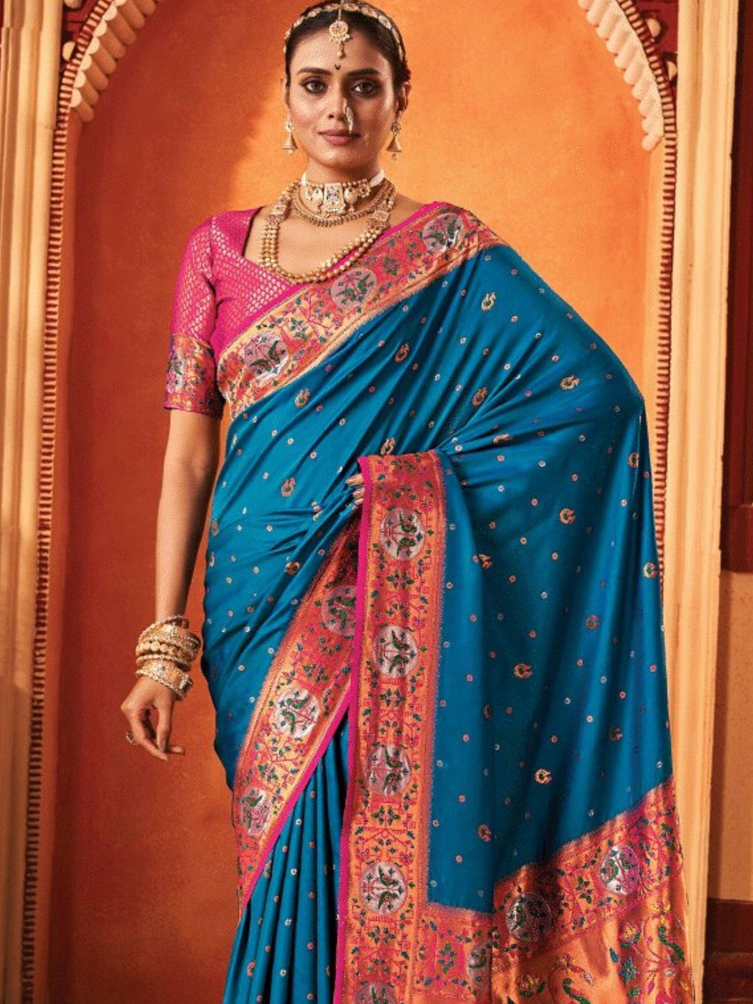 

MySilkLove Woven Design Zari Paithani Saree, Blue
