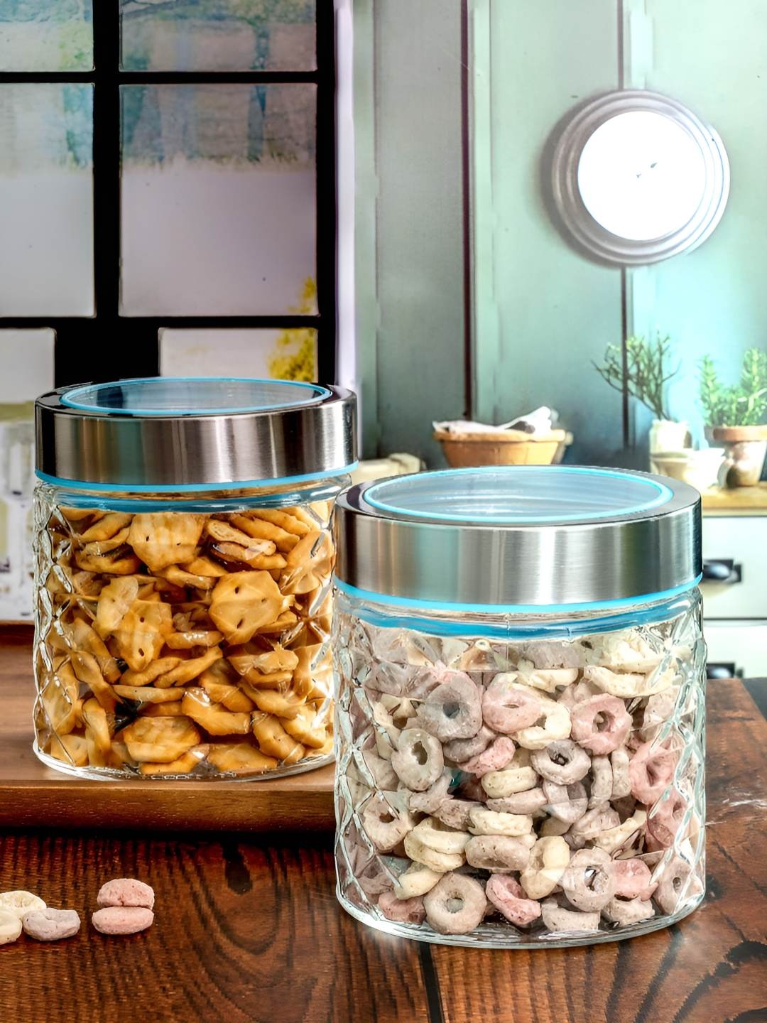 

GOODHOMES Transparent 2 Pieces Glass Containers With Lid
