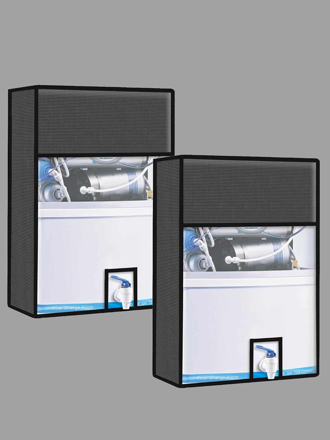 

Kuber Industries Grey & Black 2 Pieces Printed Water Purifier Appliance Cover