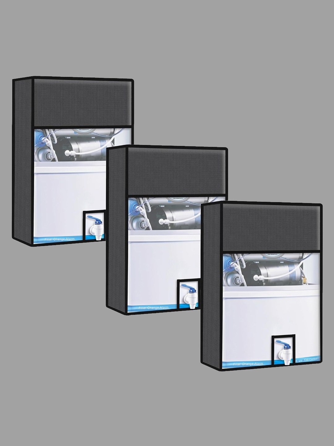 

Kuber Industries Grey & Black 3 Pieces Printed Water Purifier Appliance Covers