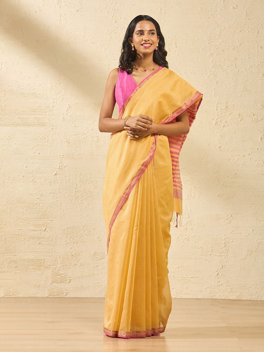 

Taneira Zari Mangalagiri Saree, Orange