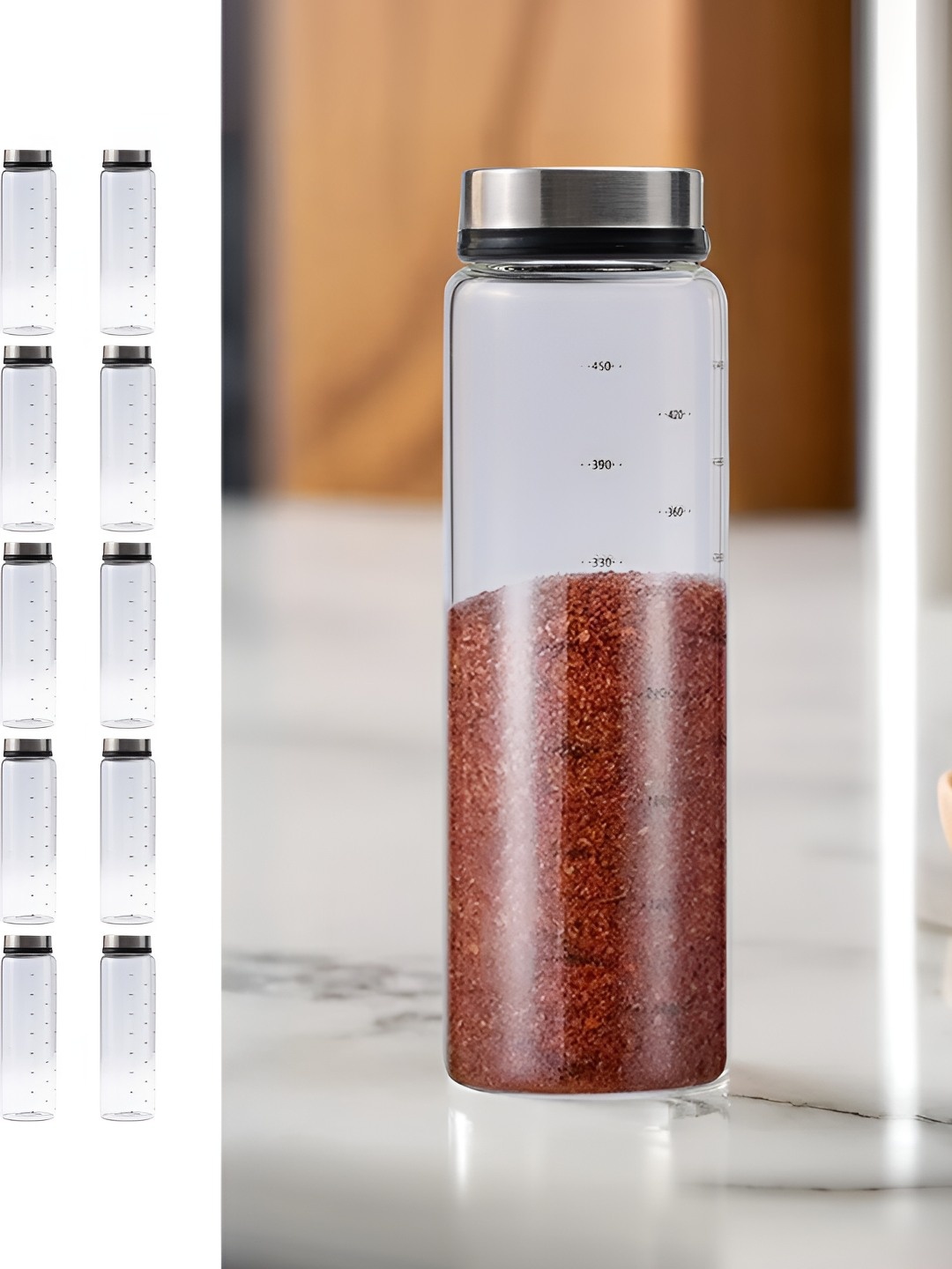 

The Better Home Transparent & Silver Toned 20 Pieces Glass Salt and Pepper Shakers