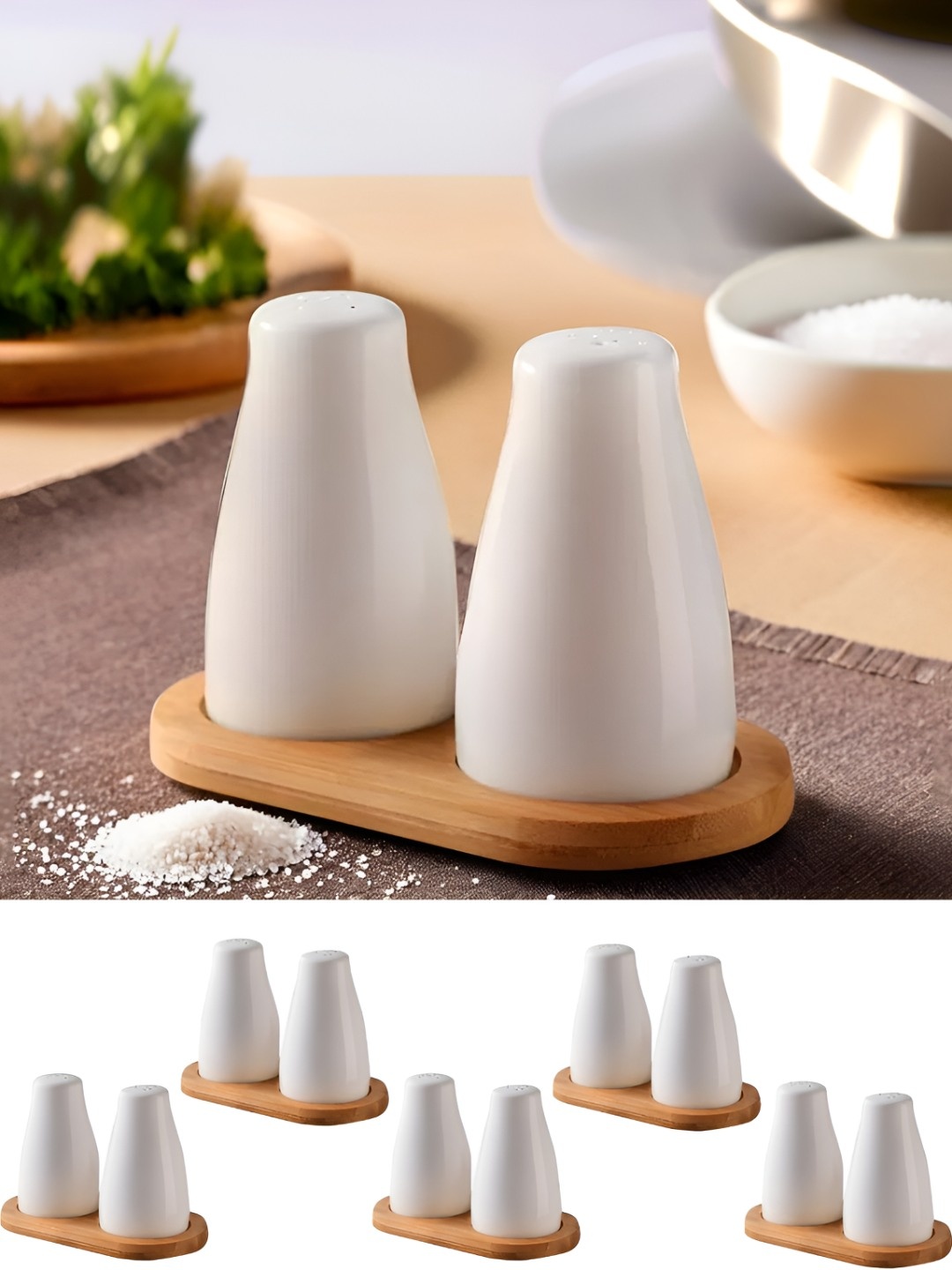 

The Better Home White 10 Pieces Ceramic Salt & Pepper Shakers