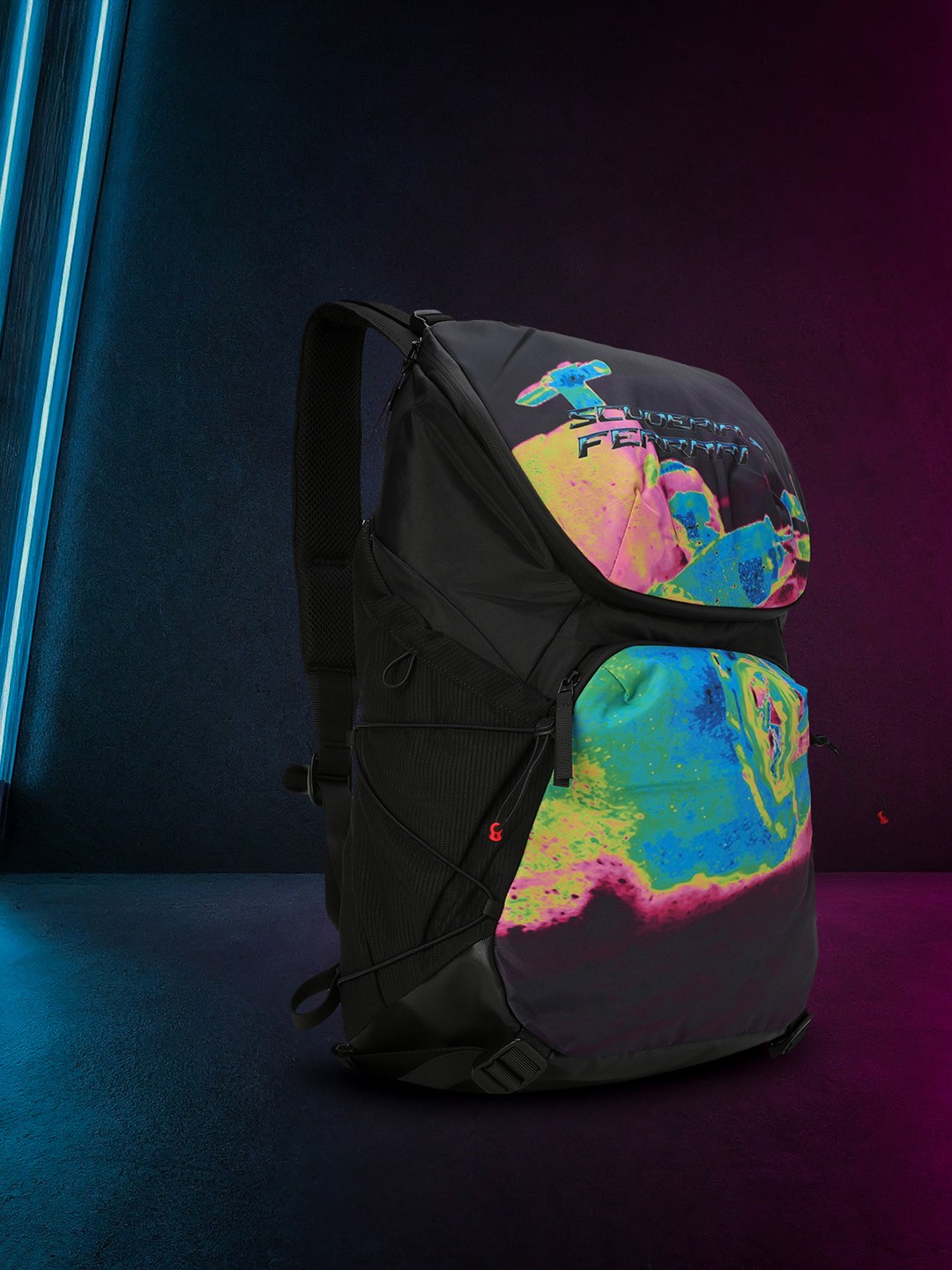 

PUMA Motorsport Unisex Graphic Printed Backpack, Black