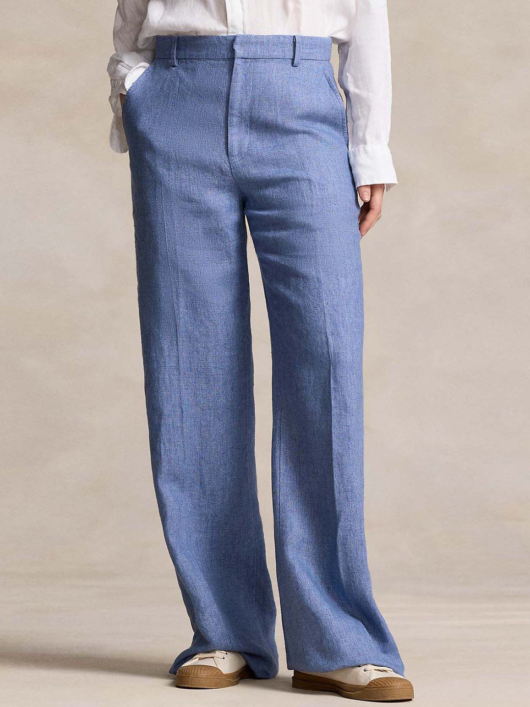 

Polo Ralph Lauren Cotton Wide-Leg Trousers, Blue