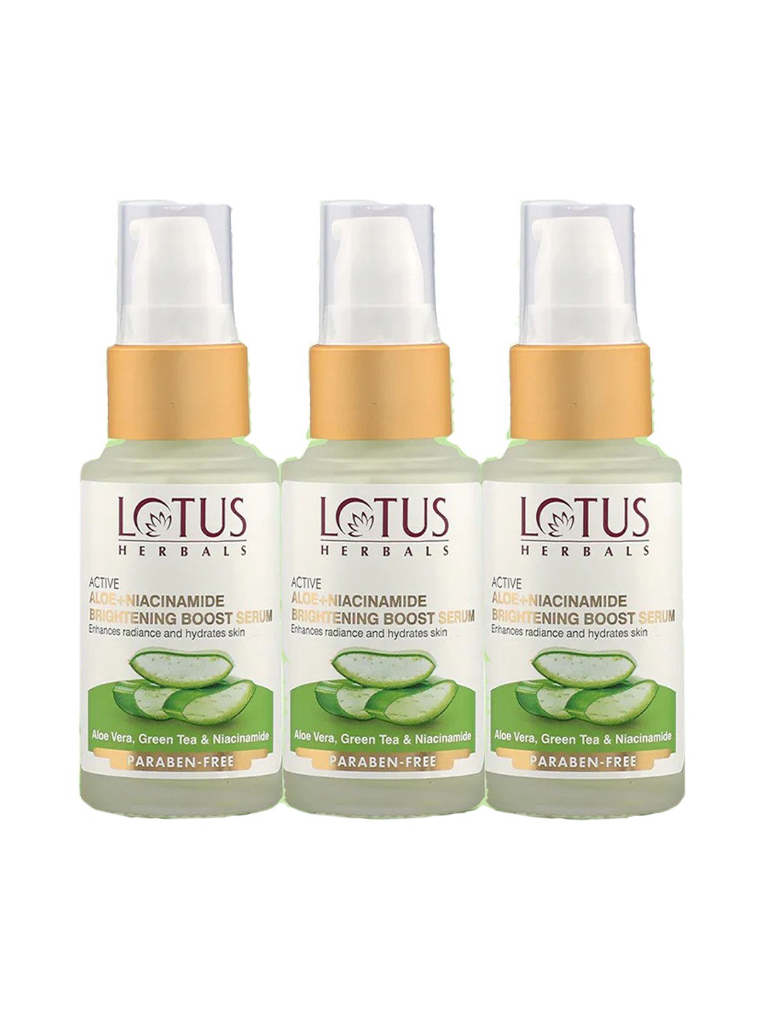 

Lotus Active Aloe & Niacinamide Brightening Boost Serum - 30ml Each, Green