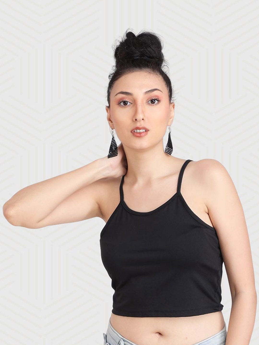 

Designer Bugs Shoulder Straps Crop Tank Vests DBV-SC-BLK-S, Black